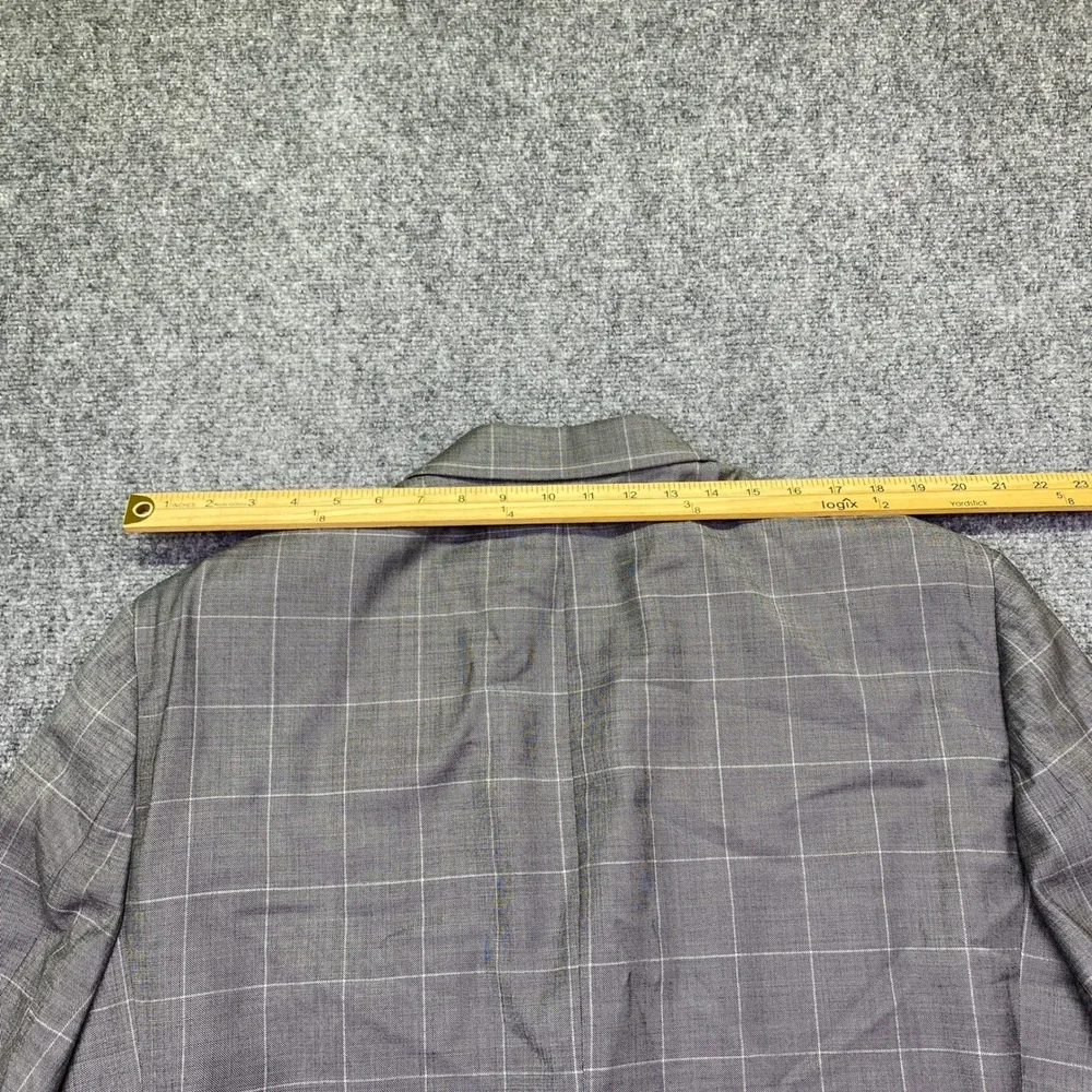 Lauren Ralph‎ Lauren Grey Plaid Wool Blazer Mens 50R Sport Coat 2565 Preppy